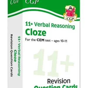 11+ CEM Revision Question Cards: Verbal Reasoning Cloze - Ages 10-11 Beperkte Voorraad