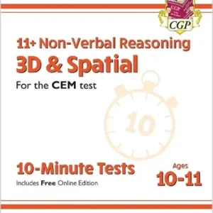 11+ CEM 10-Minute Tests: Non-Verbal Reasoning 3D & Spatial - Ages 10-11 Book 1 (with Online Ed): for the 2025 exams Shop Nu
